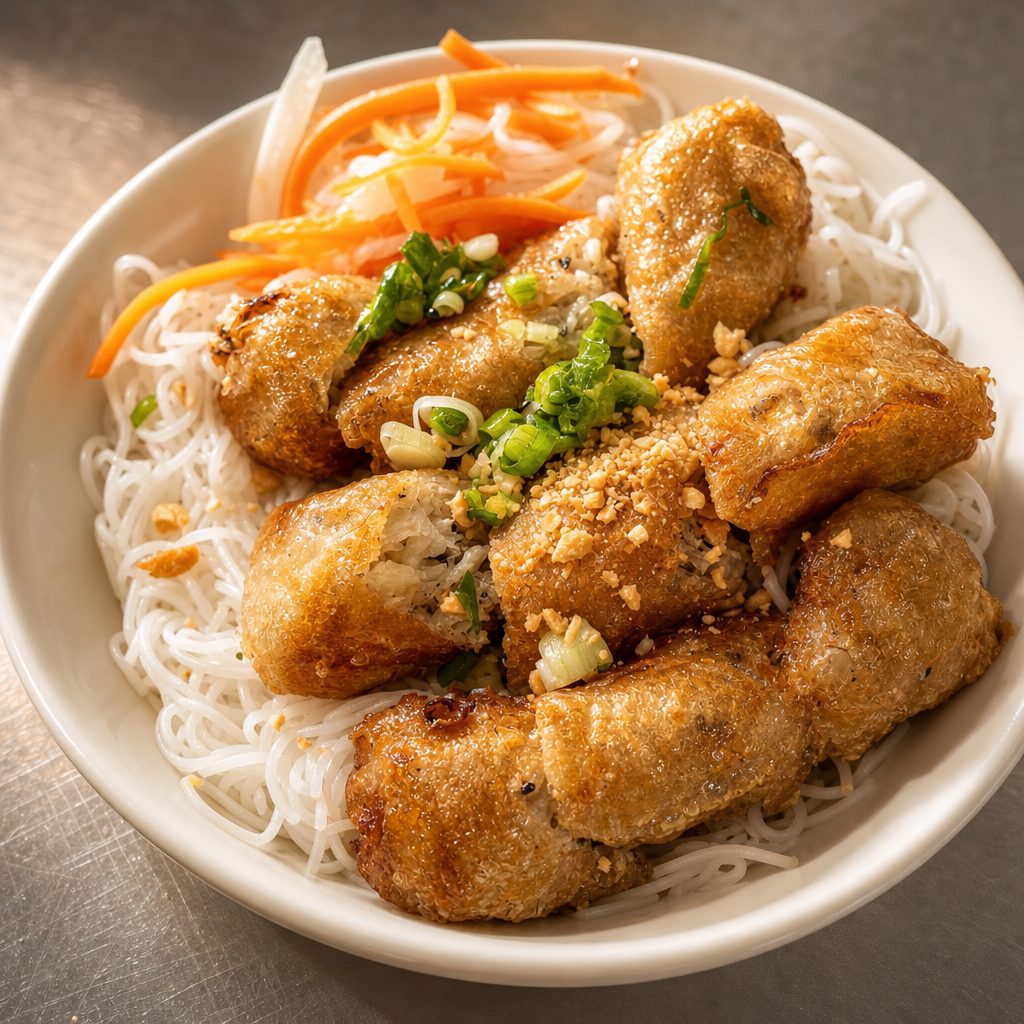 Crispy Veggie Spring Rolls Vermicelli.