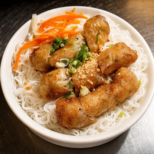 Crispy Pork Spring Rolls Vermicelli.