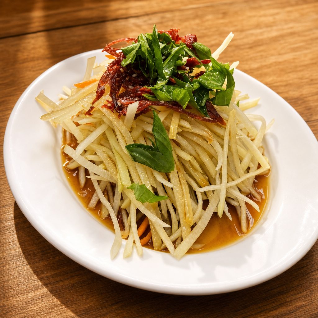 Beef Jerky Papaya Salad.