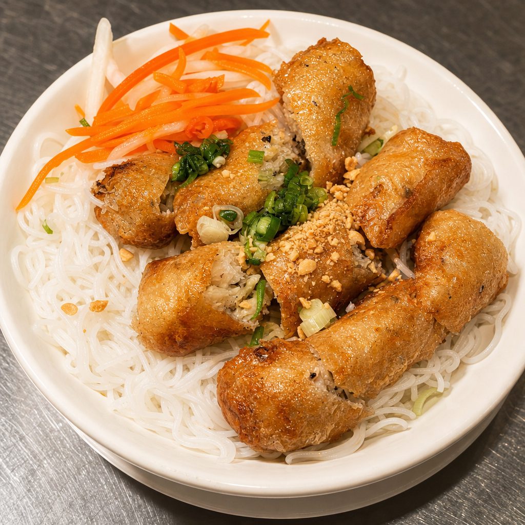 Crispy Veggie Spring Rolls Vermicelli.