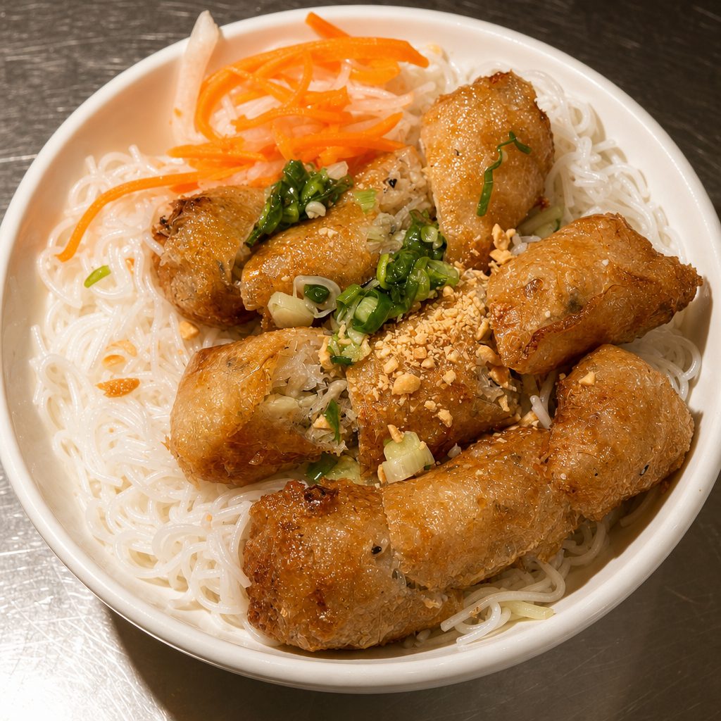 Crispy Pork Spring Rolls Vermicelli.